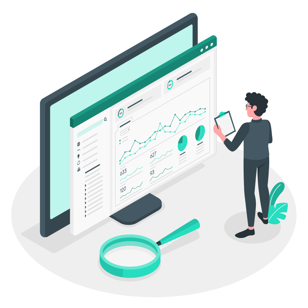 Illustration CRM marketing Hélium Connect sur ordinateur